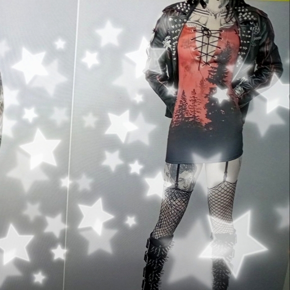 Dolls Kill Widow gothic bodycon laceup mini dress! Natures terror - Picture 8 of 13